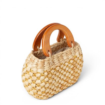 The Lucy Lemon Woven Wicker Mini Handbag