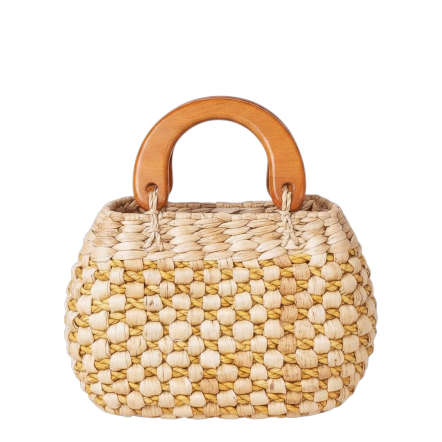 The Lucy Lemon Woven Wicker Mini Handbag